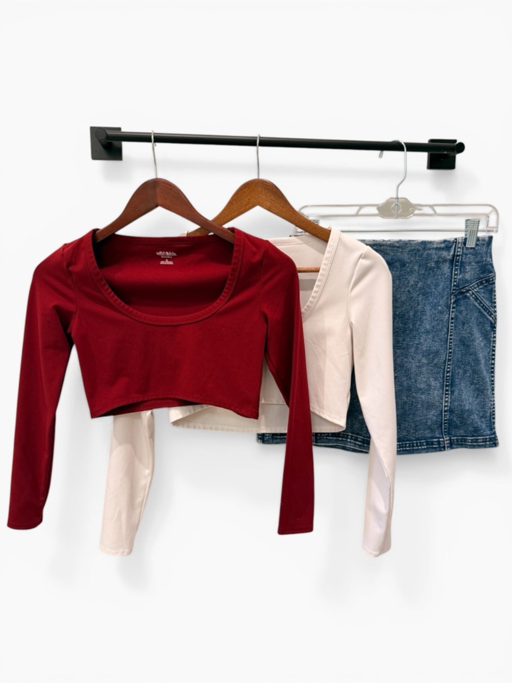 Wild Fable Y2K Bundle Crop Tops + Denim Mini Size Sm & Med